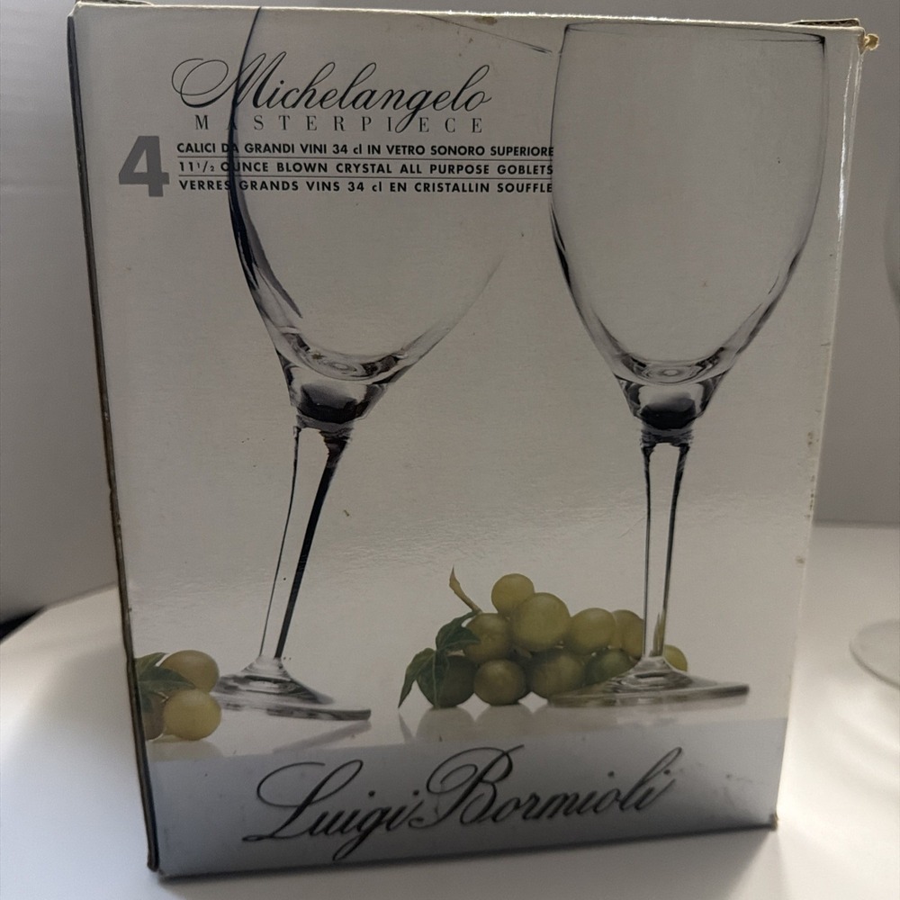 Luigi Bormioli Michelangelo Masterpiece Crystal Wine Goblets 11.5oz Set of 4